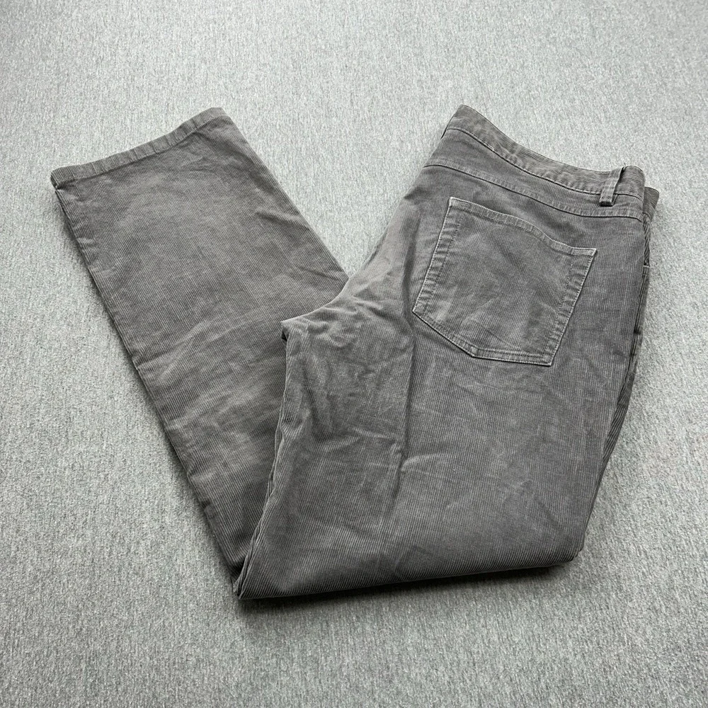 Brooks Brothers Pants Mens 36X30 Gray Corduroy Cotton Flat Front‎